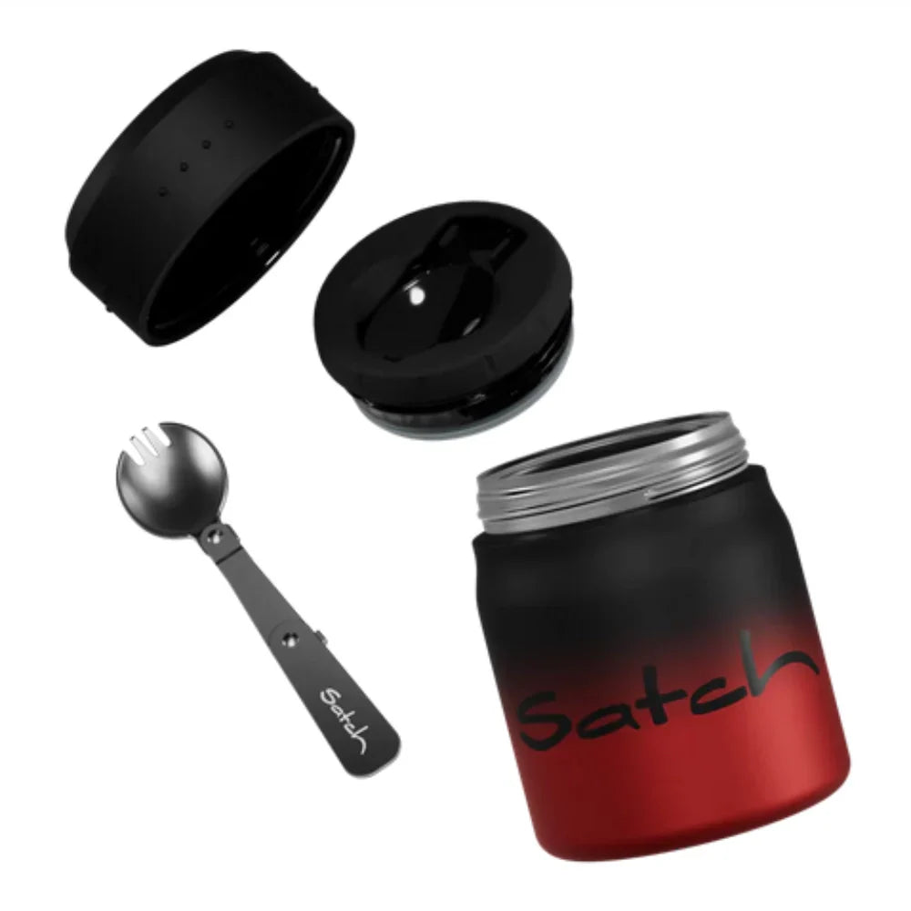 Thermo Lunchbox Satch aperta con forchetta-cucchiaio inclusa – thermos per alimenti in acciaio inox 18/8