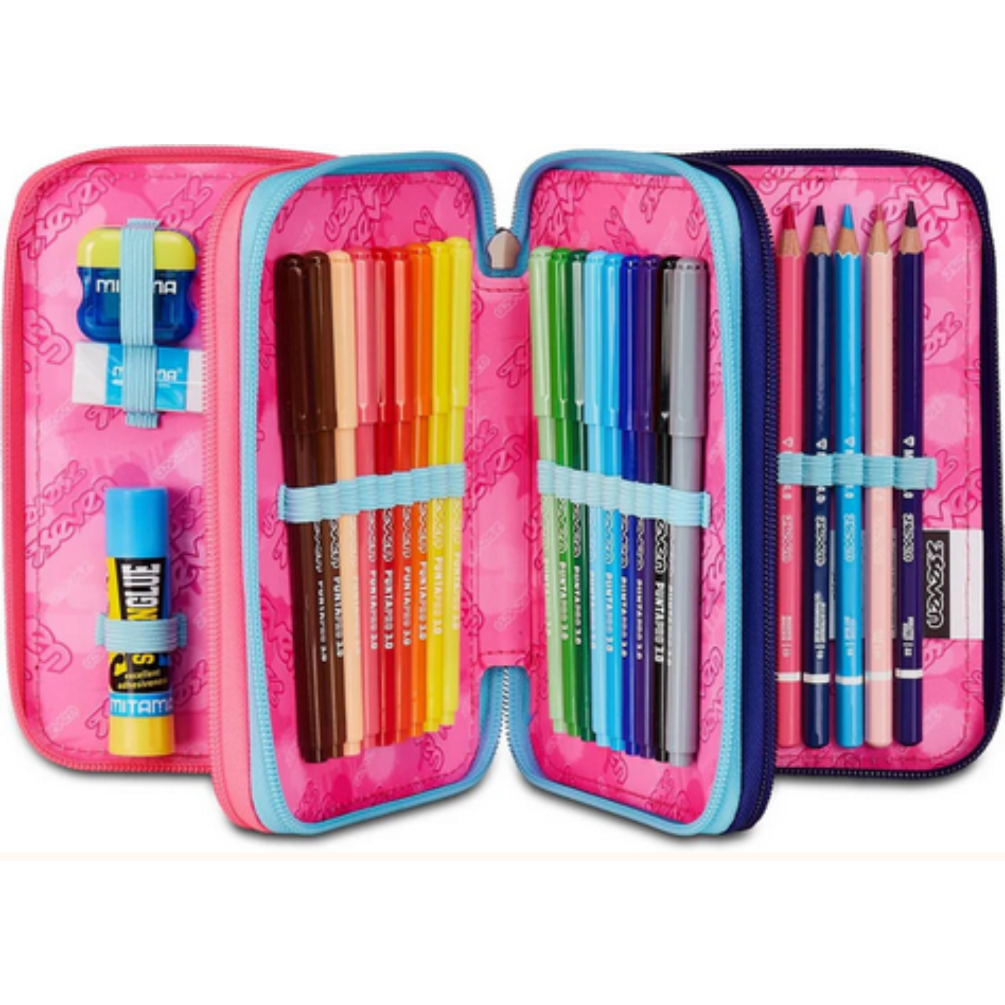 Astucci 3 Zip per scuole elementari e medie