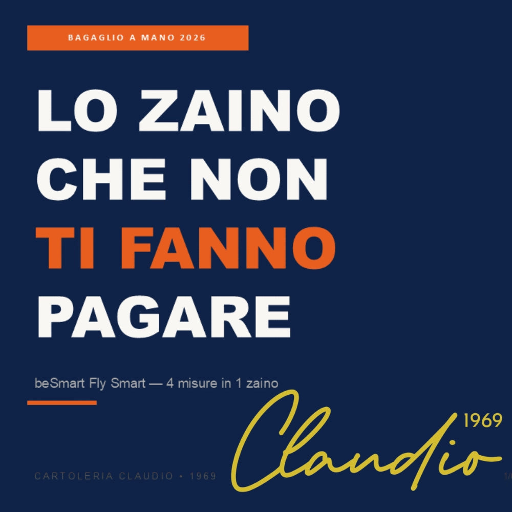 beSmart Fly Smart - Zaino Bagaglio a Mano Low Cost 2026 Grigio | 4 Misure in 1 Zaino