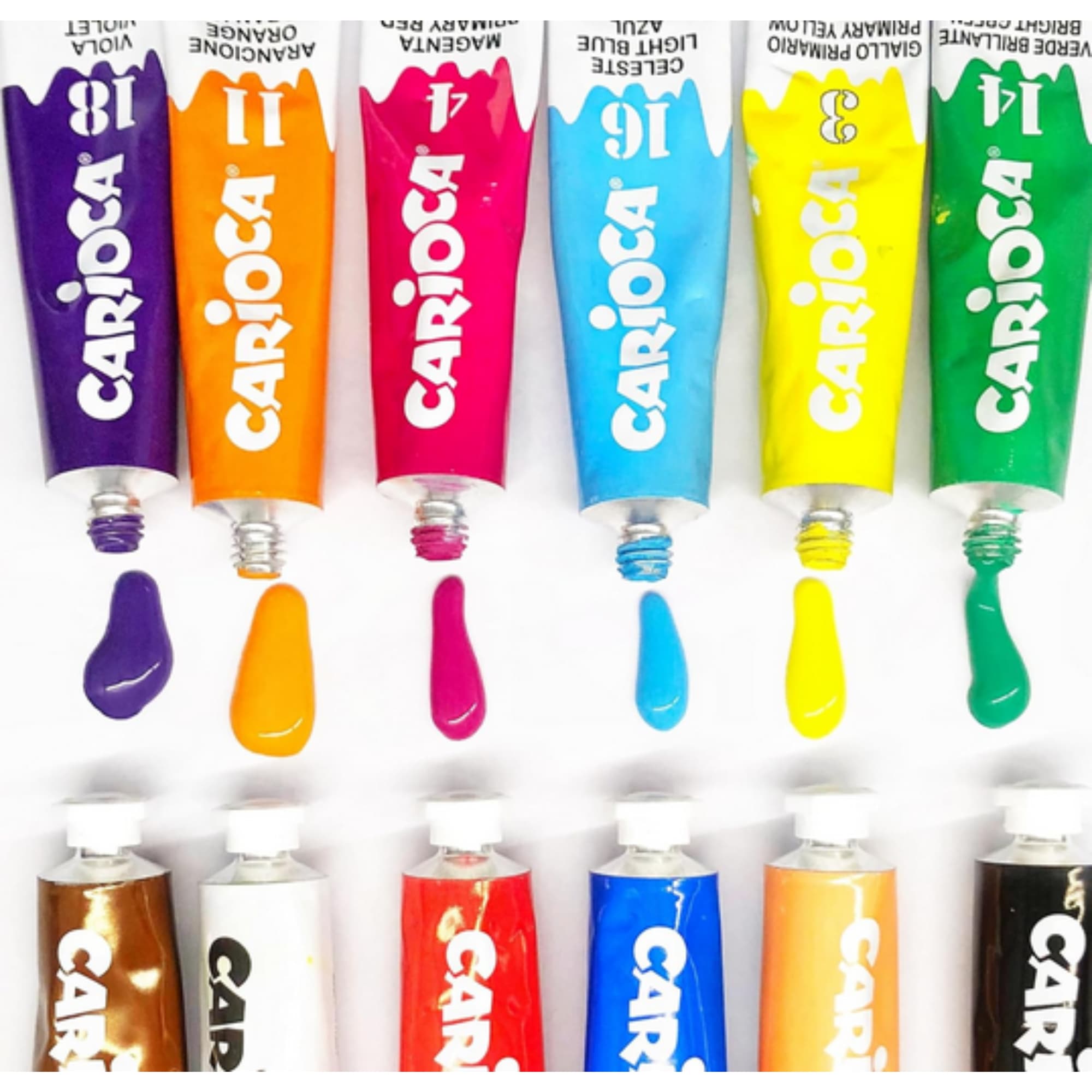 Colori a tempera Carioca 12 tubetti disponibili da cartoleria claudio a giugliano napoli