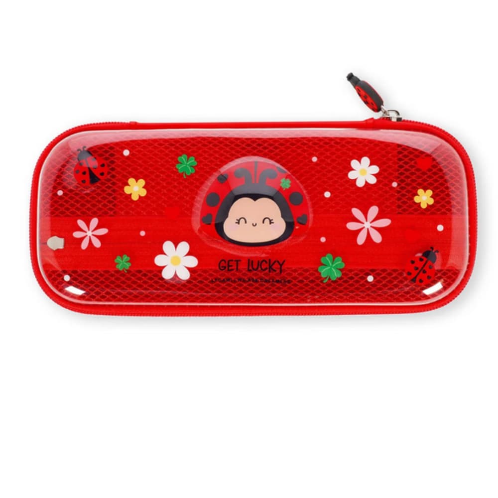 Astuccio rigido trasparente Legami coccinella Get lucky Lady bug disponibile da cartoleria claudio a giugliano napoli