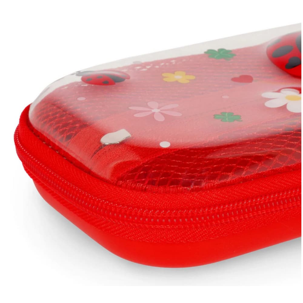 Astuccio rigido trasparente Legami coccinella Get lucky Lady bug disponibile da cartoleria claudio a giugliano napoli