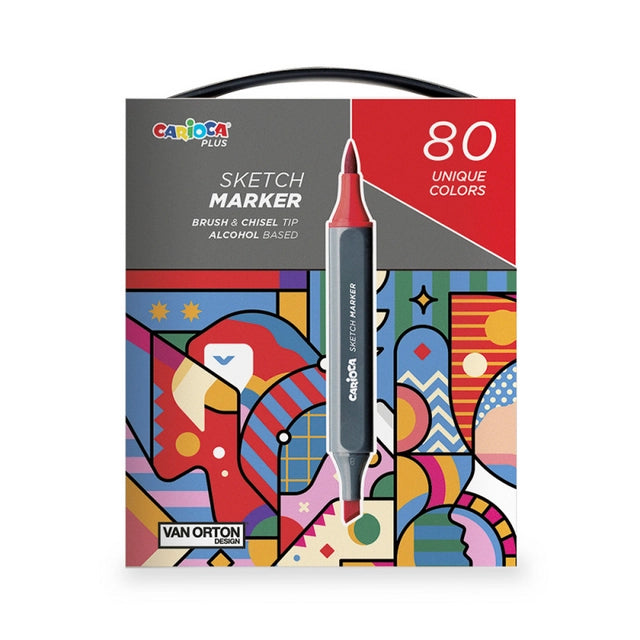 Sketch marker brush doppia punta Carioca plus 80 colori disponible da cartoleria claudio a giugliano napoli