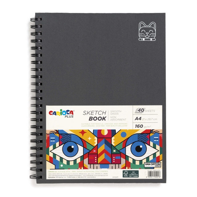 Scketch book spiralato A4 carta 160 gr Carioca plus disponibile da cartoleria claudio a giugliano napoli