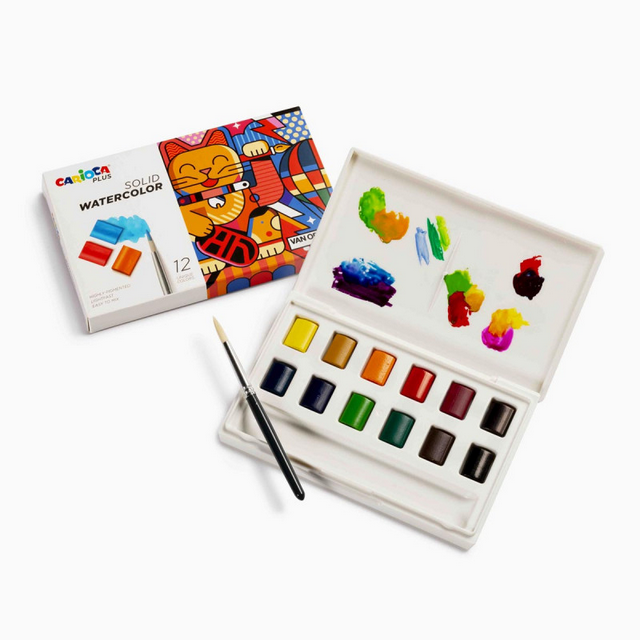 Acquerelli professionali Carioca plus 12 colori disponibli da cartoleria claudio a giugliano in campania napoli