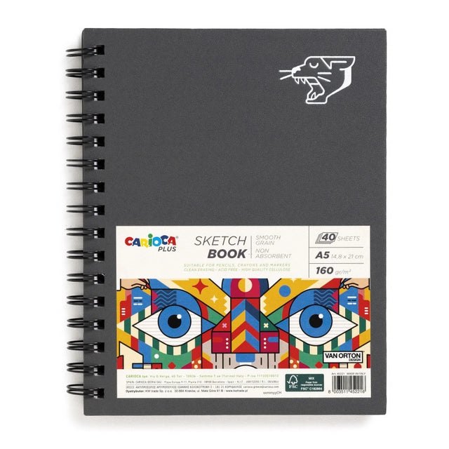 Scketch book spiralato A5 carta 160 gr Carioca plus disponibile da cartoleria claudio a giugliano napoli
