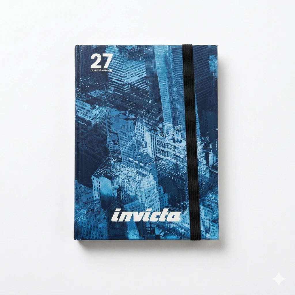 Diario Invicta Pocket con Elastico Blue City — Tascabile 16x11x3 cm | Anno 2027