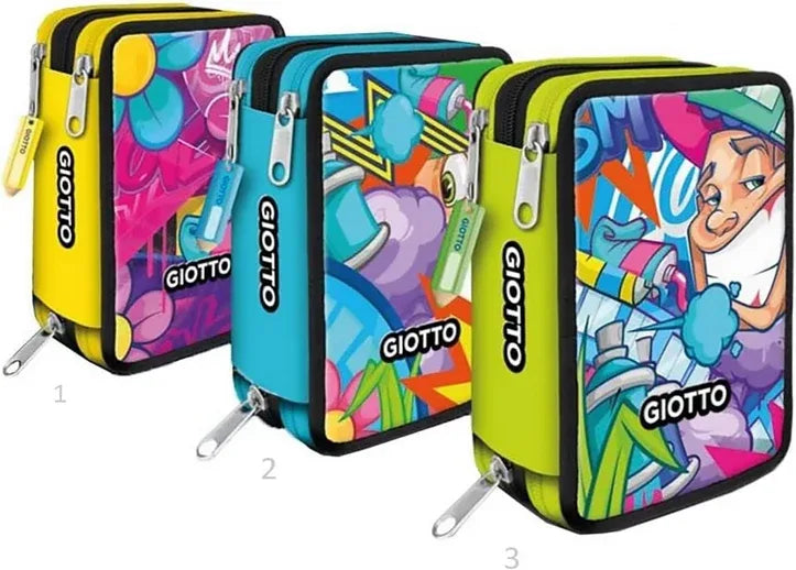 astuccio completo giotto 3 zip cartoleria claudio giugliano