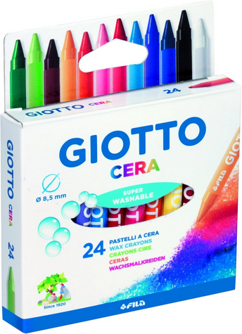 pastelli a cera 24 colori cartoleria claudio giugliano
