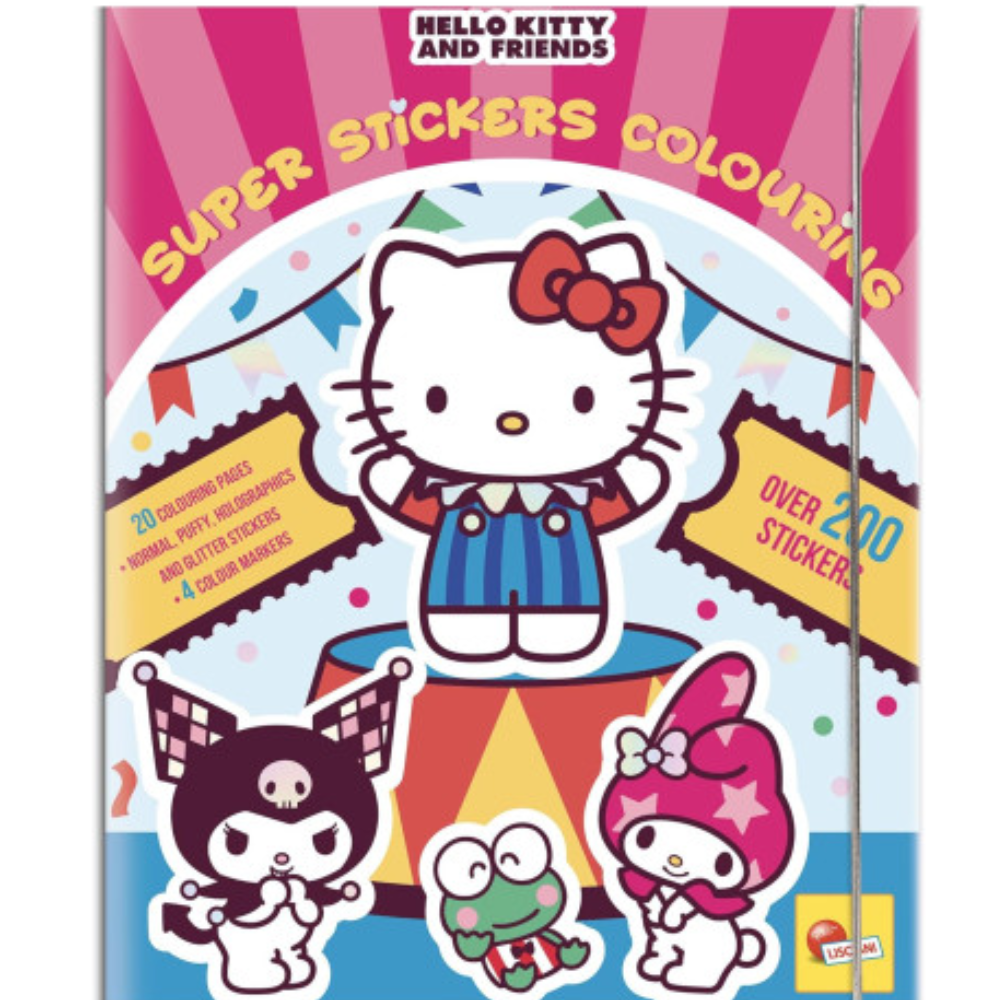 Hello Kitty and Friends Super Stickers Colouring - Libro da Colorare con Adesivi