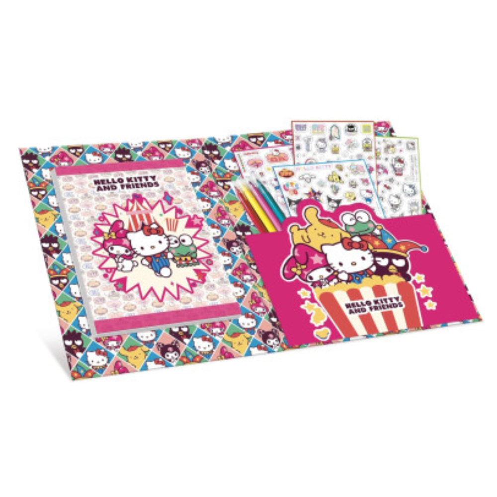 Hello Kitty and Friends Super Stickers Colouring - Libro da Colorare con Adesivi