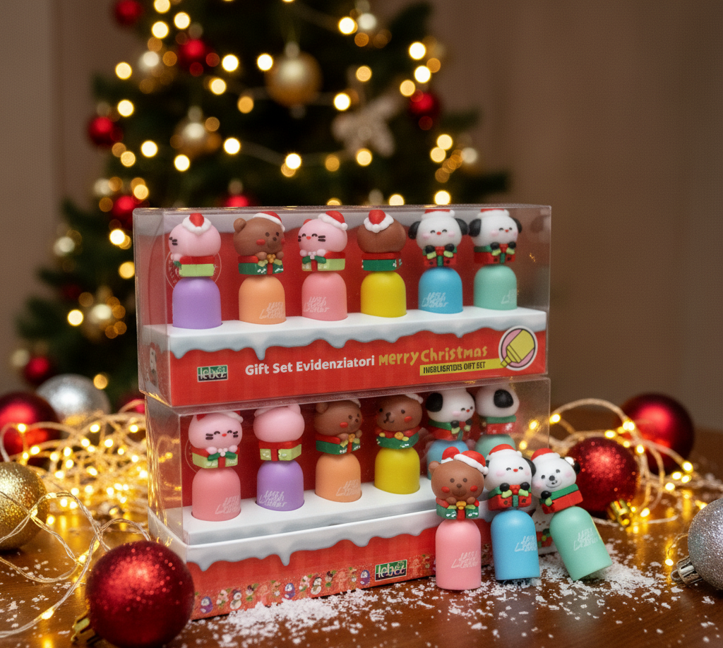 Confezione da 6 mini evidenziatori cute