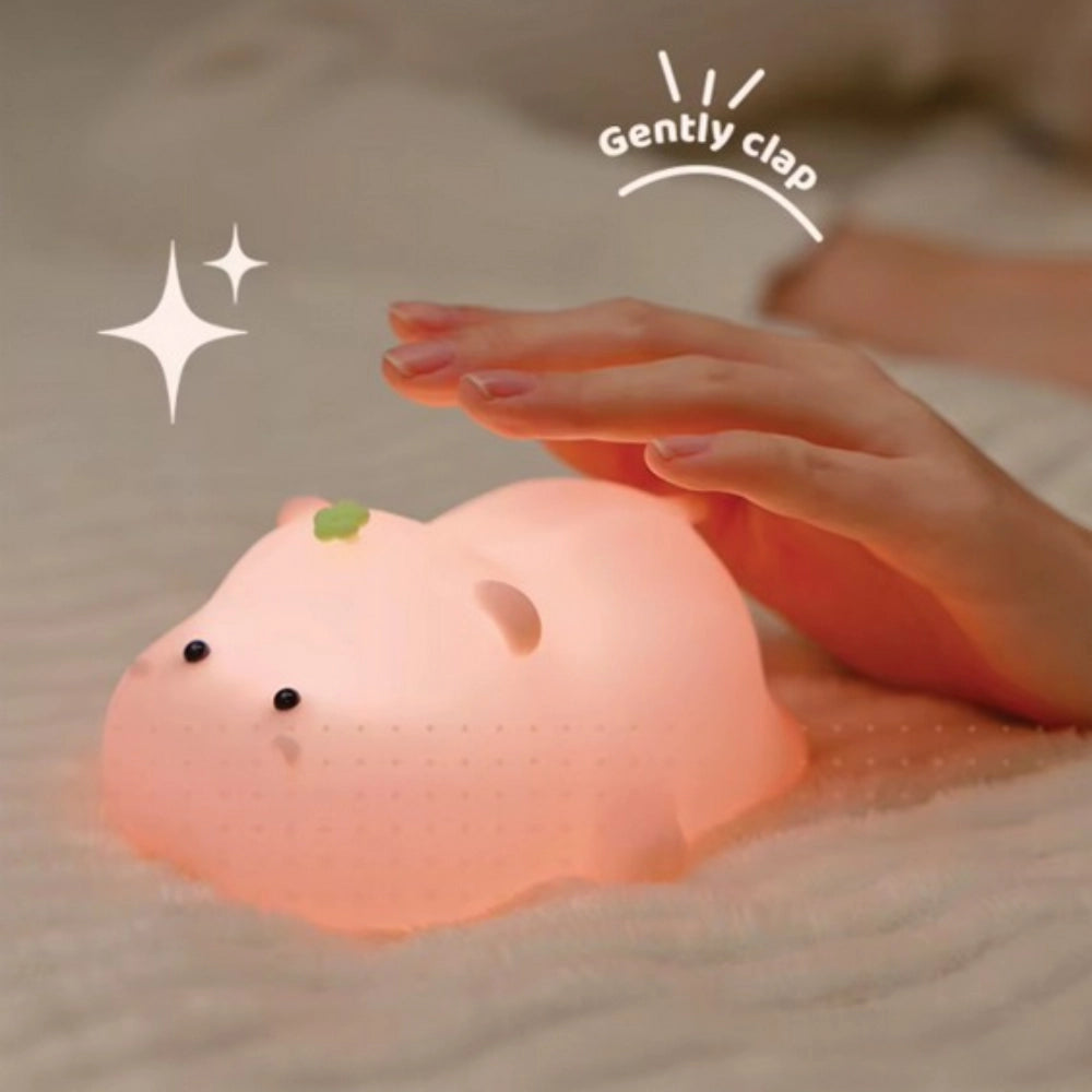Lampada in Silicone Olli Chibi Friends Baby Hippo - Luce Notturna Ricaricabile