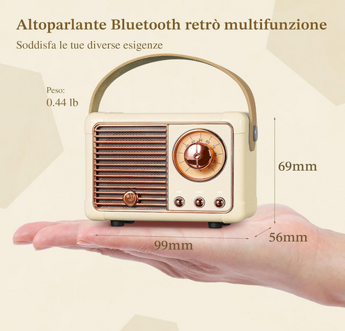 Radio Bluetooth speaker retro' colore nero disponibile da cartoleria claudio a giugliano in campania napoli