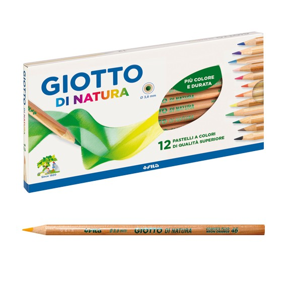 pastelli giotto natura 12 colori disponibili da cartoleria claudio a giugliano in campania napoli