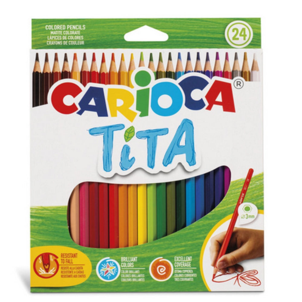 Pastelli carioca Tita 24 colori disponibili da cartoleria claudio a giugliano napoli