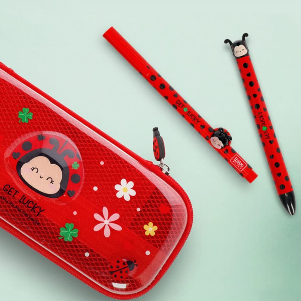 Penna Gel Coccinella Legami Get Lucky 2026 — Topper 3D Kawaii