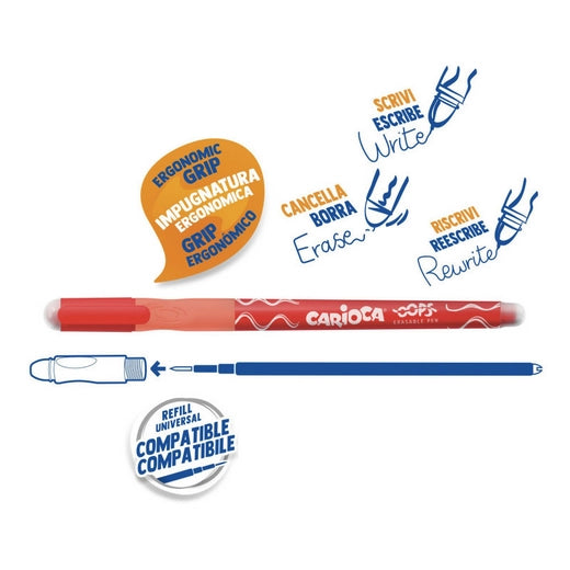 Penna carioca cancellina rossa con tappo disponible da cartoleria claudio a giugliano napoli