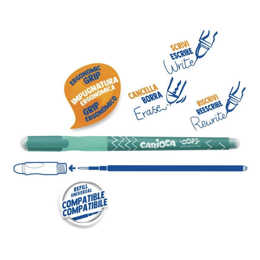 Penna carioca cancellina verde con tappo disponible da cartoleria claudio a giugliano napoli