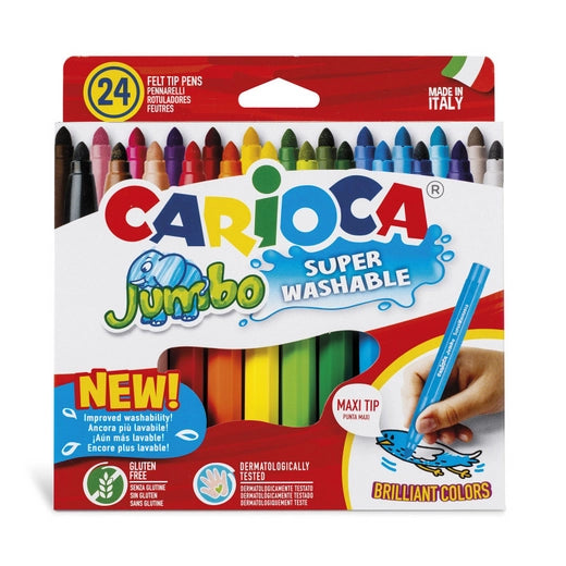 Pennarelli Jumbo Carioca super lavabili 24 colori disponibli da cartoleria claudio a Giugliano in Campania napoli