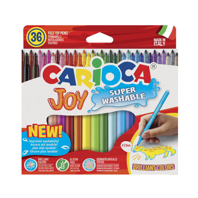 Pennarelli super lavabili carioca da 36 colori disponibili da cartopleria claudio a giugliano napoli