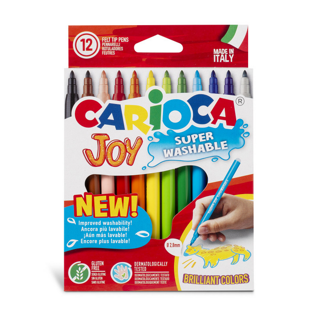 Pennarelli super lavabili carioca da 12 colori disponibili da cartopleria claudio a giugliano napoli