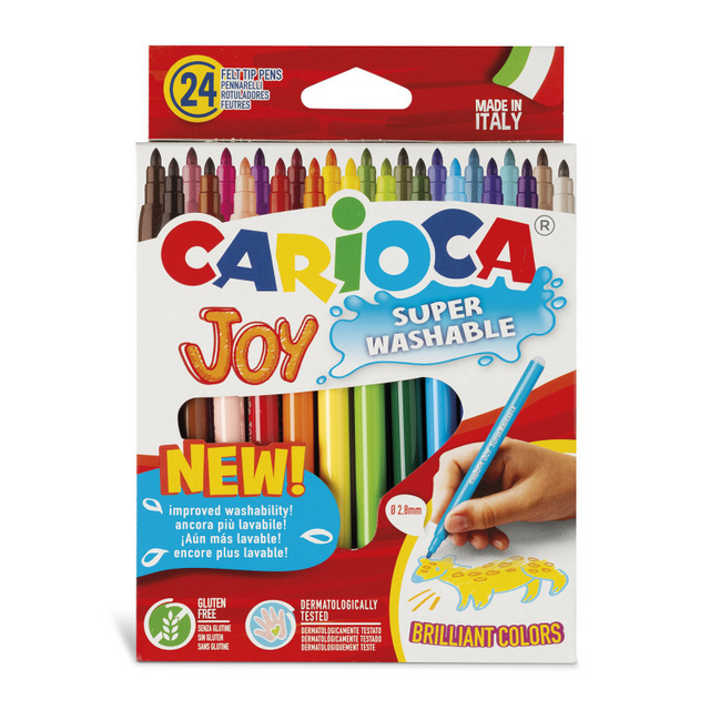 Pennarelli super lavabili carioca da 24 colori disponibili da cartopleria claudio a giugliano napoli