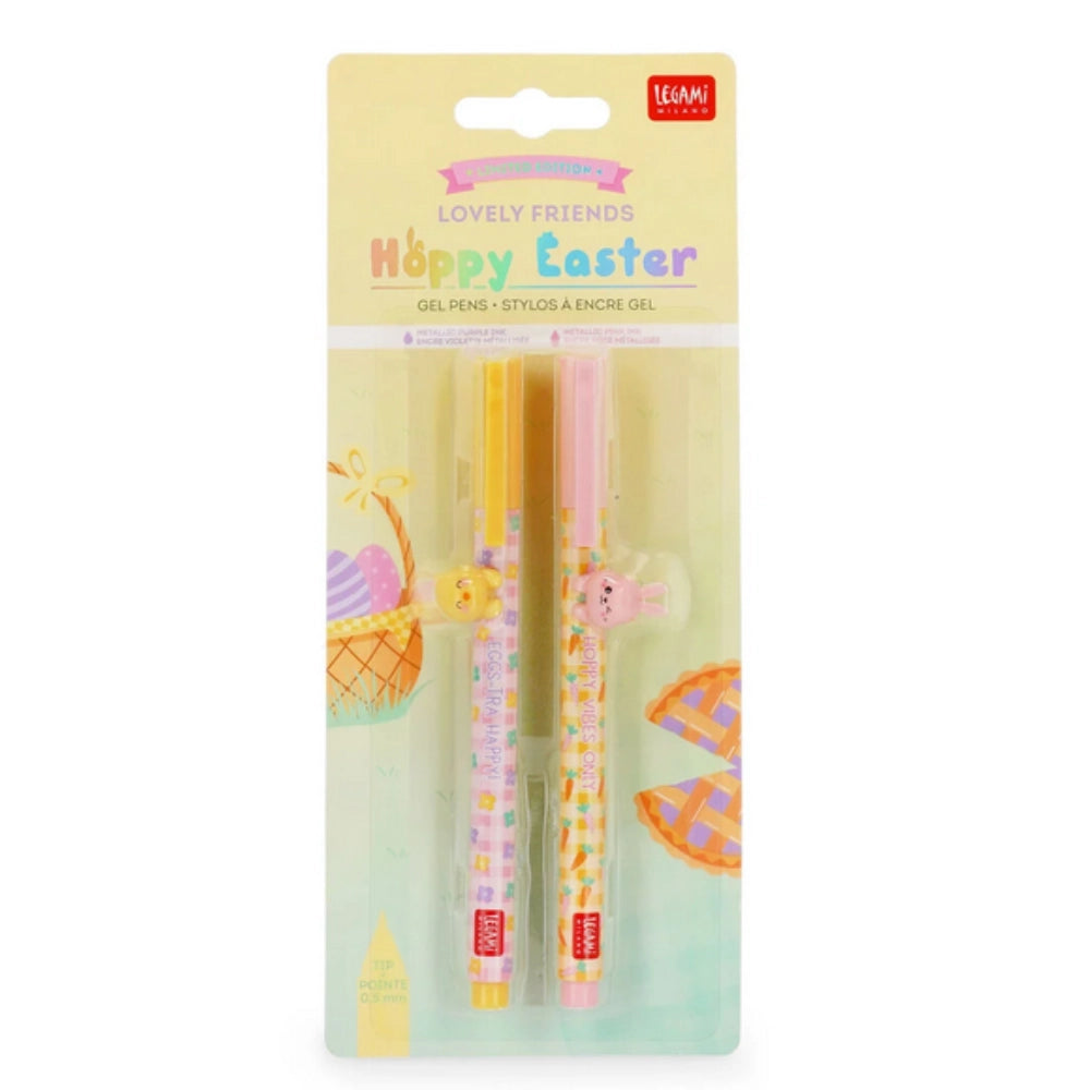 Set di 2 Penne Gel Legami con Animaletto Decorativo - Lovely Friends - Happy Easter