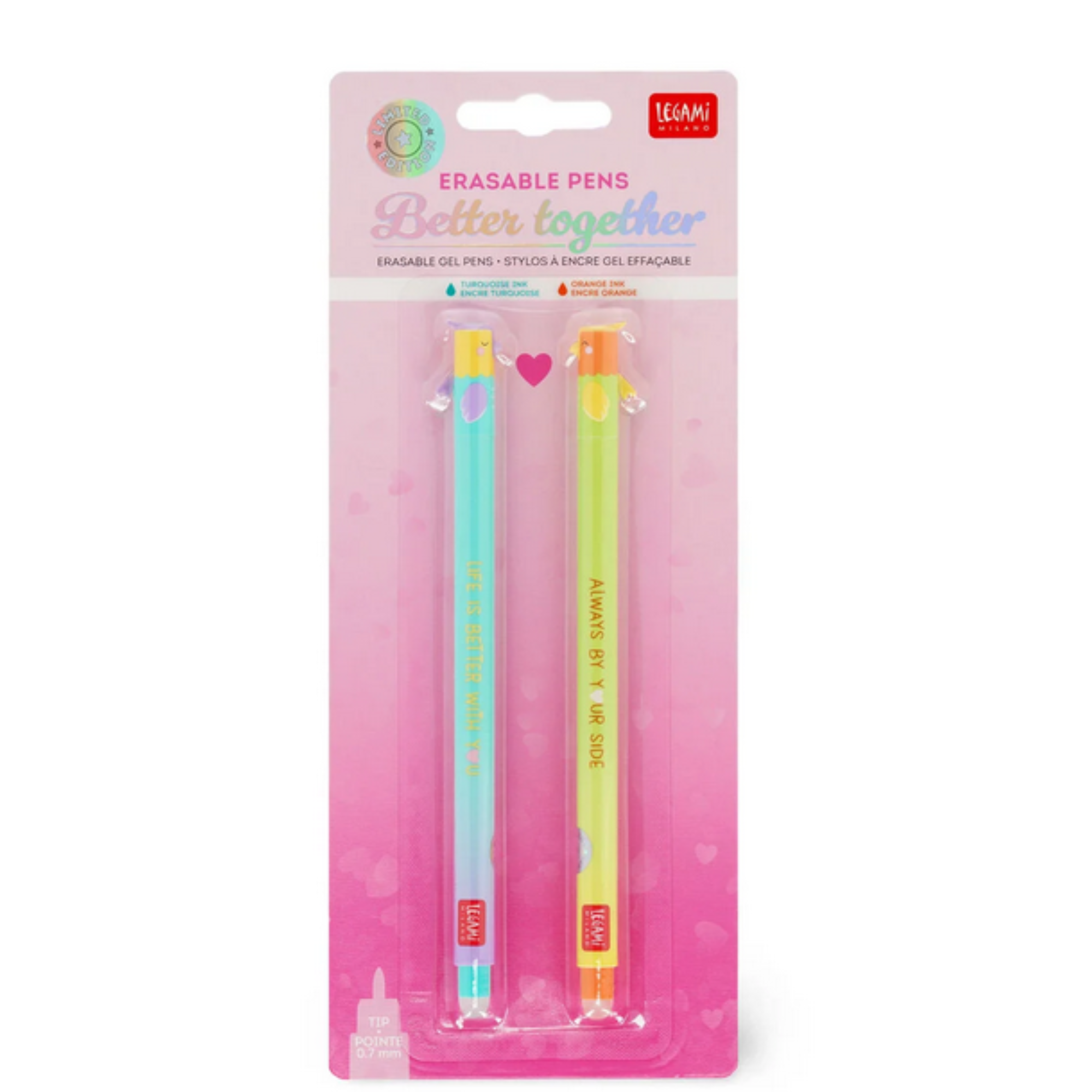 Set di 2 Penne Gel Cancellabili - Better Together - Erasable Pen San Valentino Legami