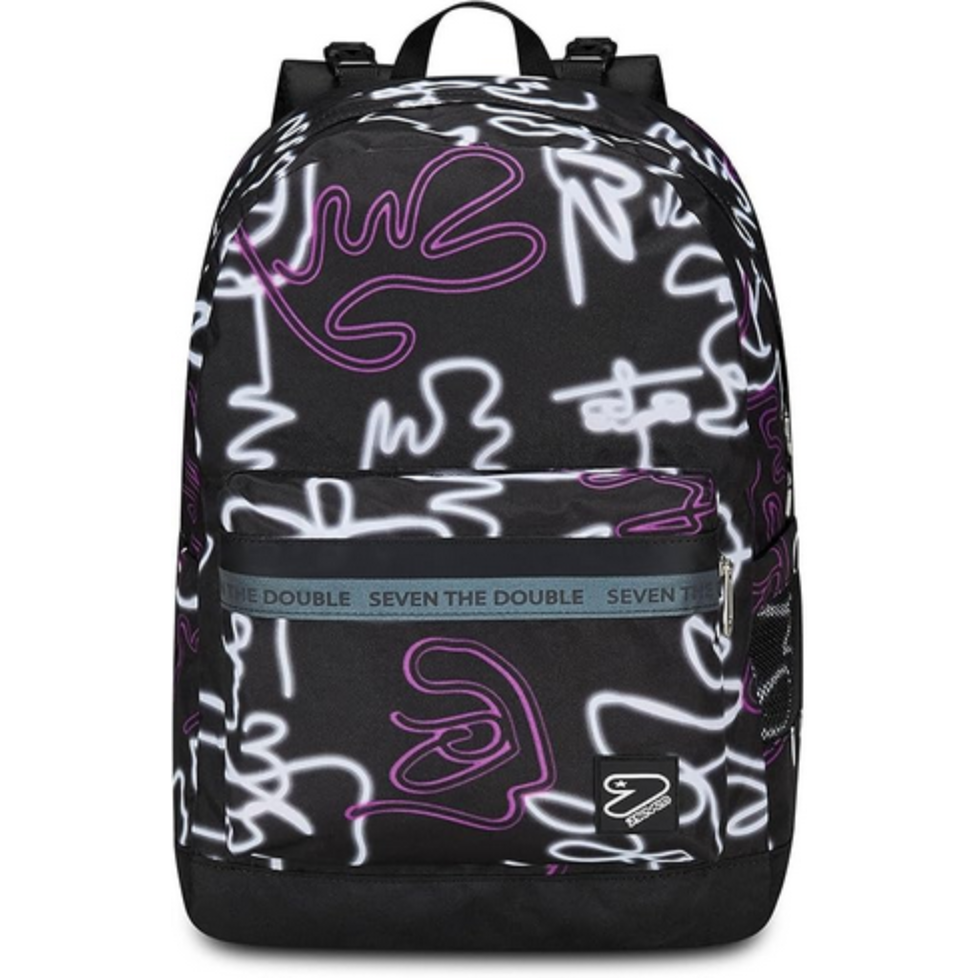 SEVEN Zaino Reversibile 2in1 The Double Nero Viola Girl