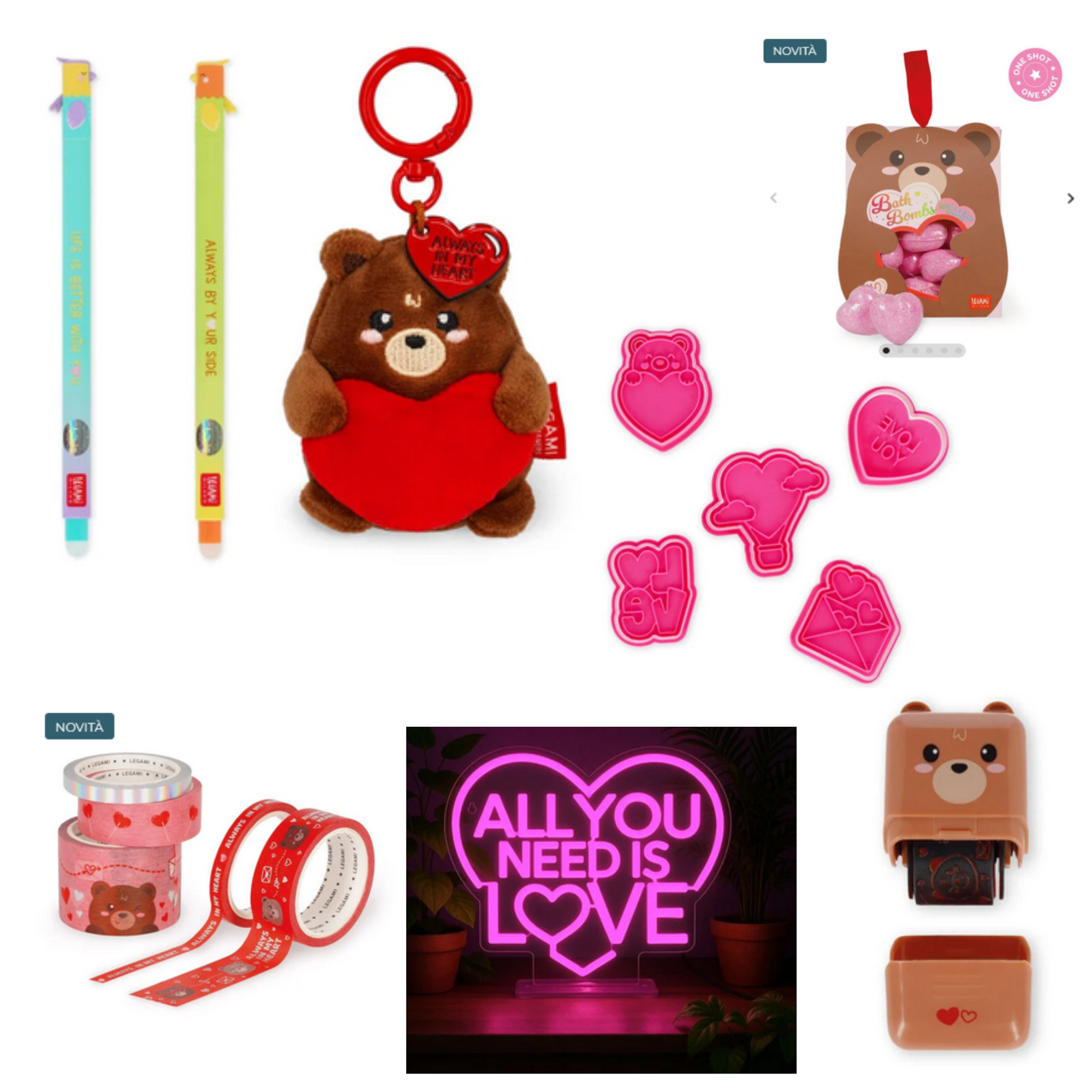 Kii San Valentino Legami  - KIT III - Penne Gel Cancellabili - Better Together - Erasable Pen