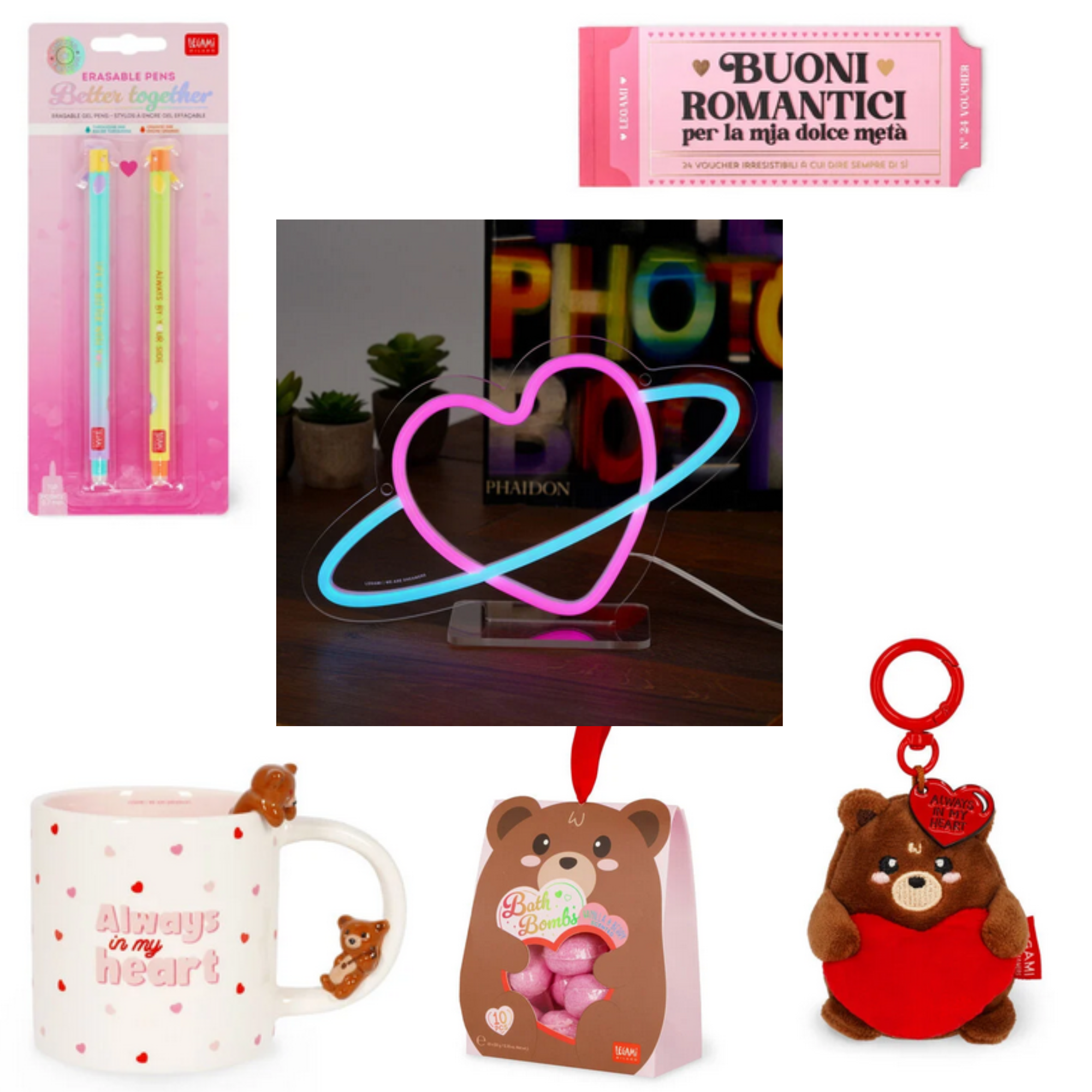 Kit San Valentino Legami - KIT V -  Set di 2 Penne Gel Cancellabili - Better Together - Erasable Pen