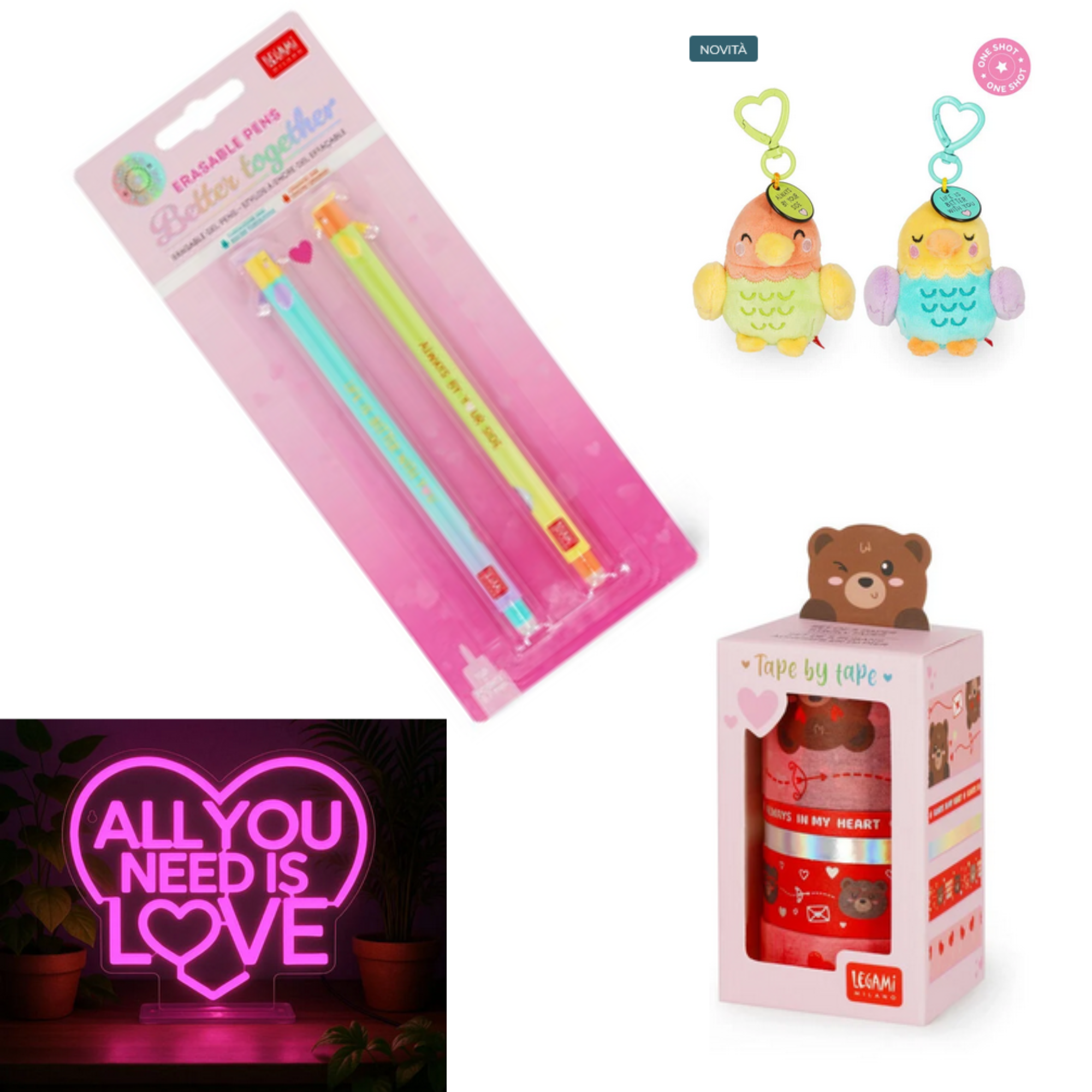 Kit San Valentino Legami - KIT VII - Set di 2 Penne Gel Cancellabili - Better Together - Erasable Pen