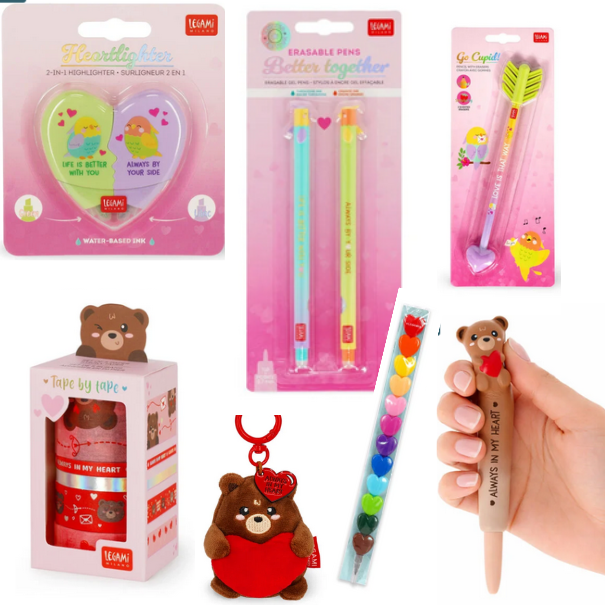 Kit San Valentino Legami - KIT VIII - Set di 2 Penne Gel Cancellabili - Better Together - Erasable Pen