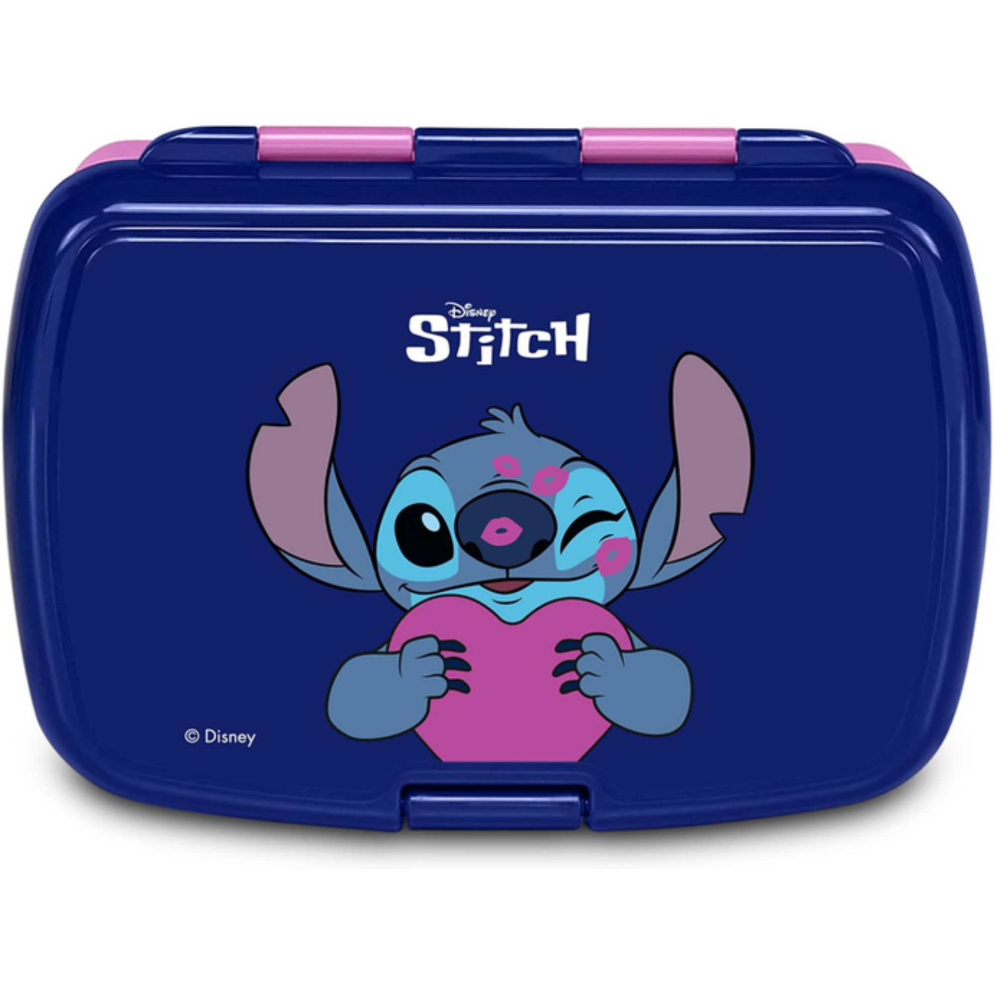 Seven Set Portamerenda + Borraccia LILO & STITCH Blu per bambini, Divisorio interno, Borraccia 460ml con coperchio ermetico
