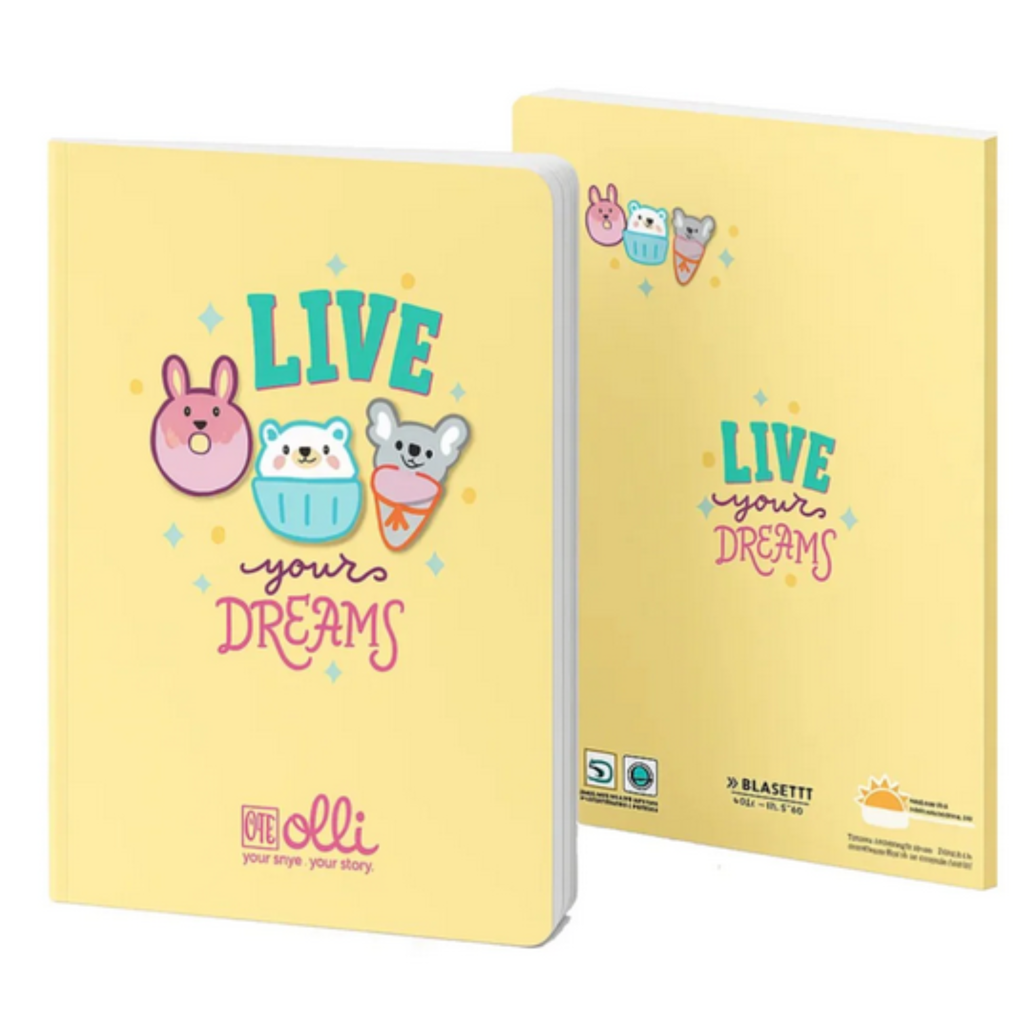 Maxi Quaderno Spillato Olli X One Color Funny Friends A4 - Rigatura miste