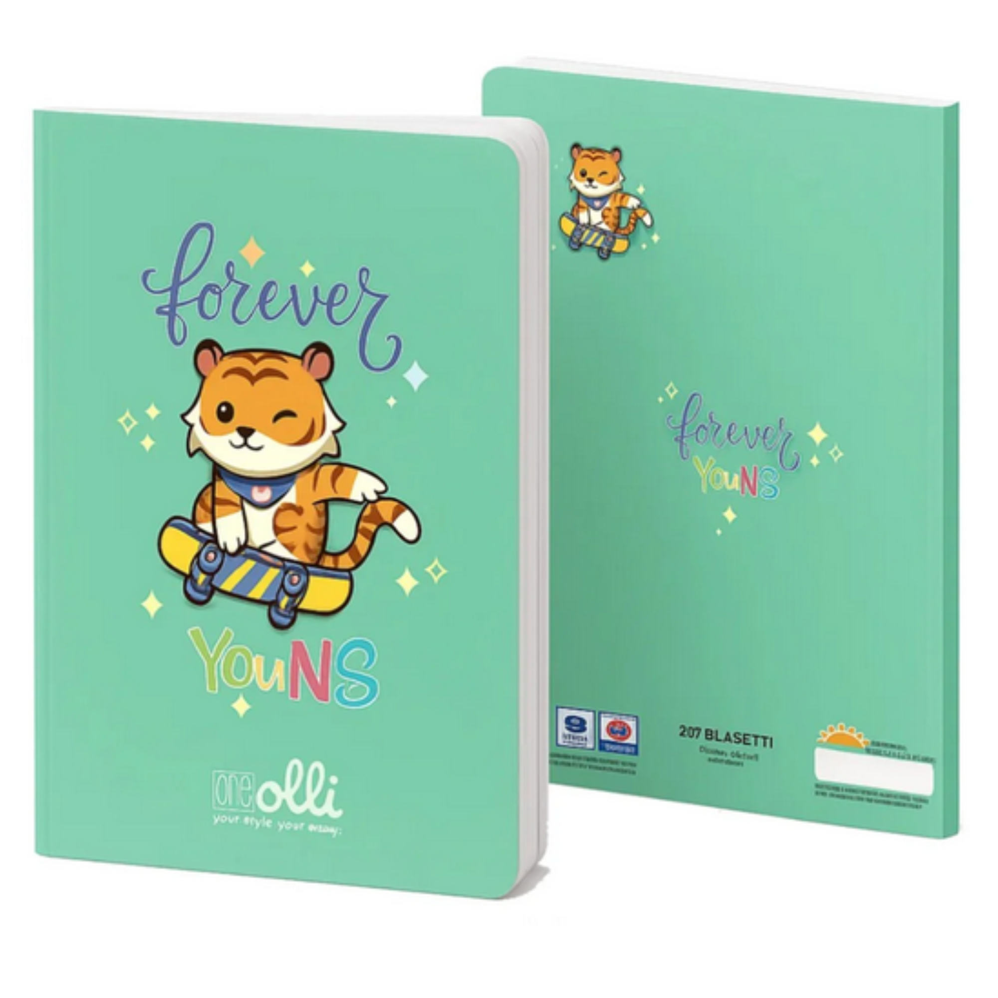Maxi Quaderno Spillato Olli X One Color Funny Friends A4 - Rigatura miste