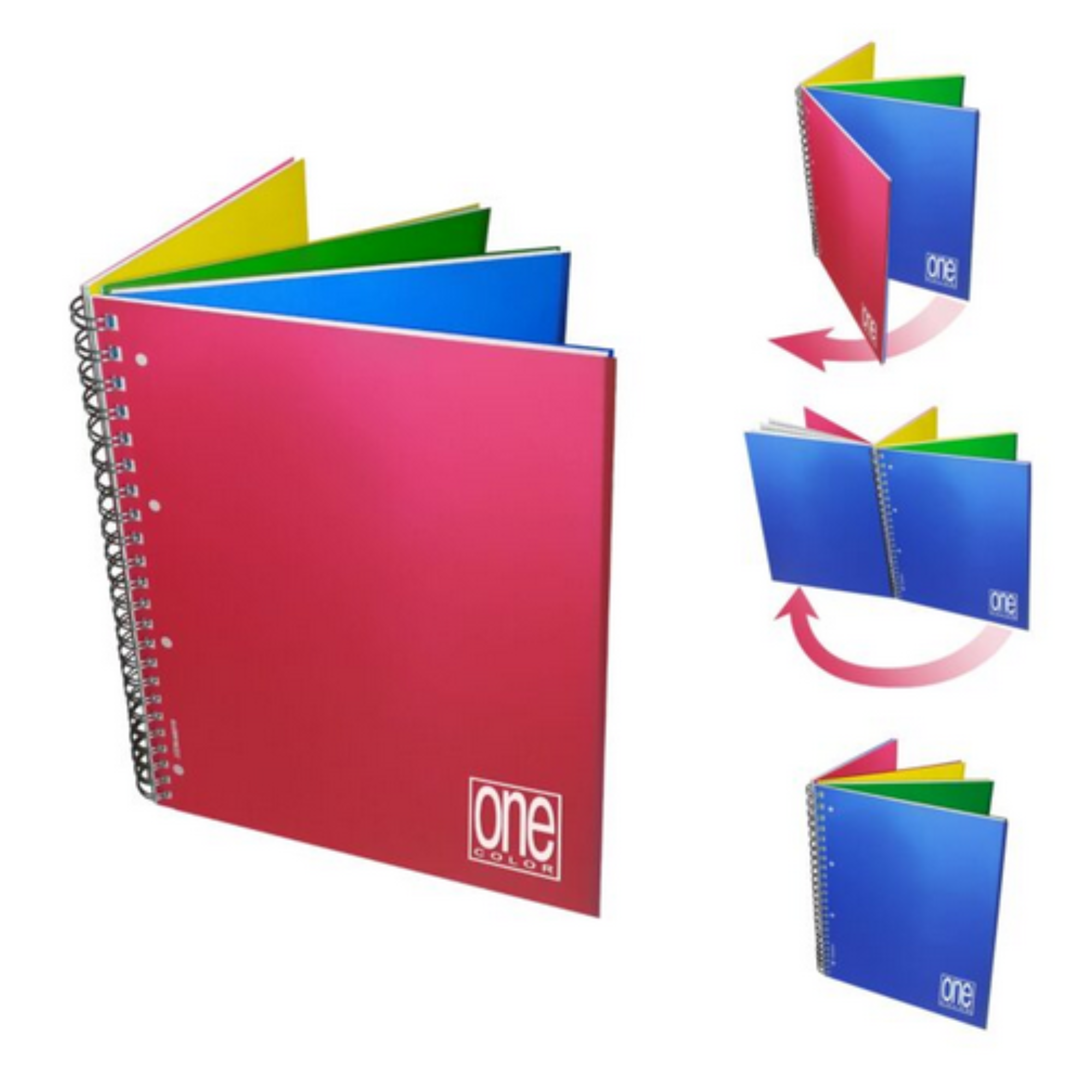 Quaderno Spirale con divisori Blasetti One Color - 4 Sezioni per 4 Materie - 120 Fogli