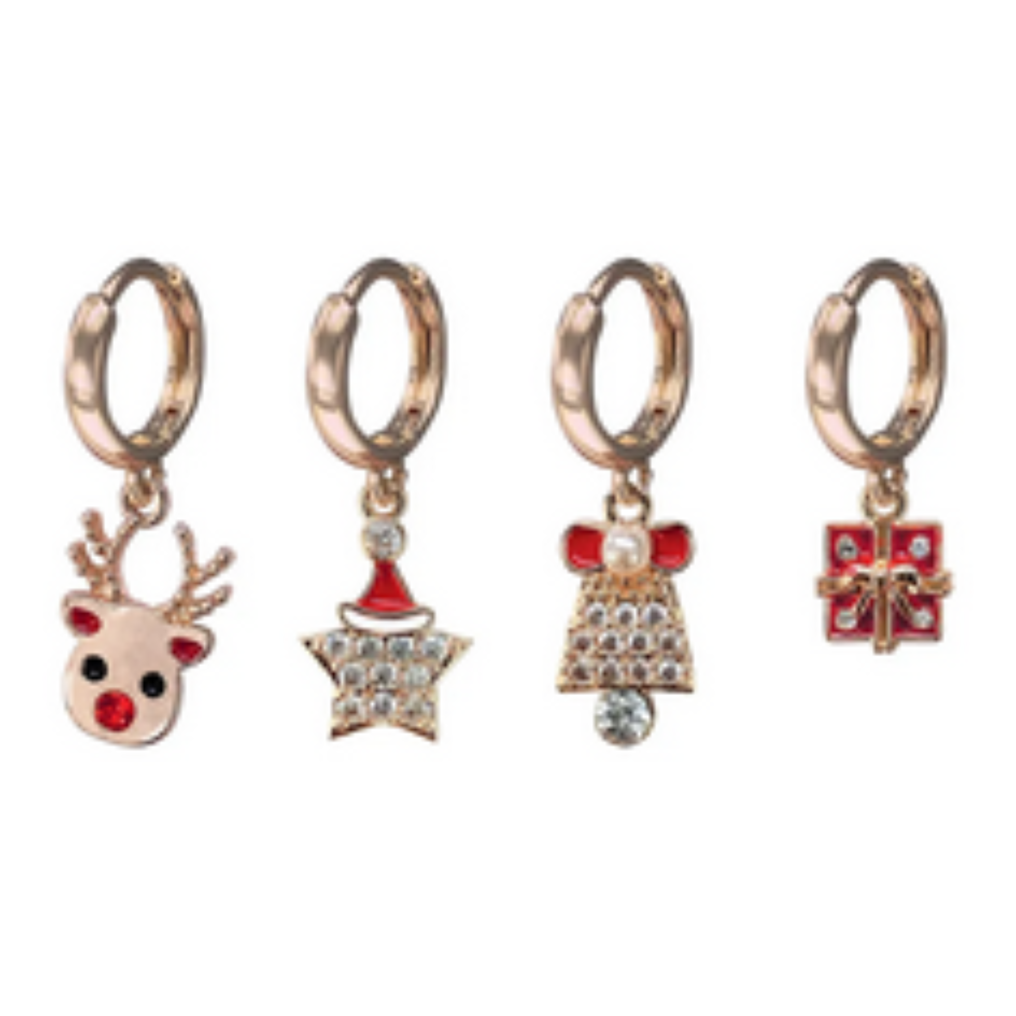 Orecchini con strass color oro rosa