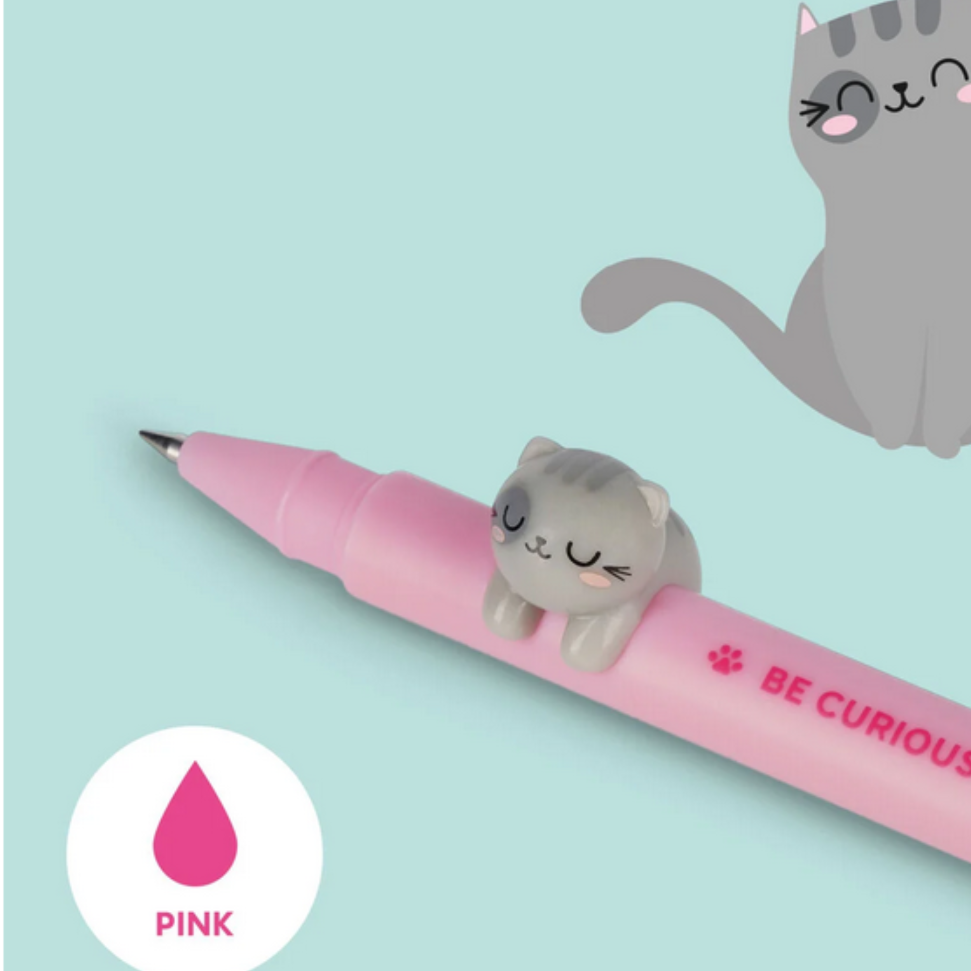 Penna Gel Legami Lovely Friends Kitty "Be Curious" – Penna con Gattino Decorativo