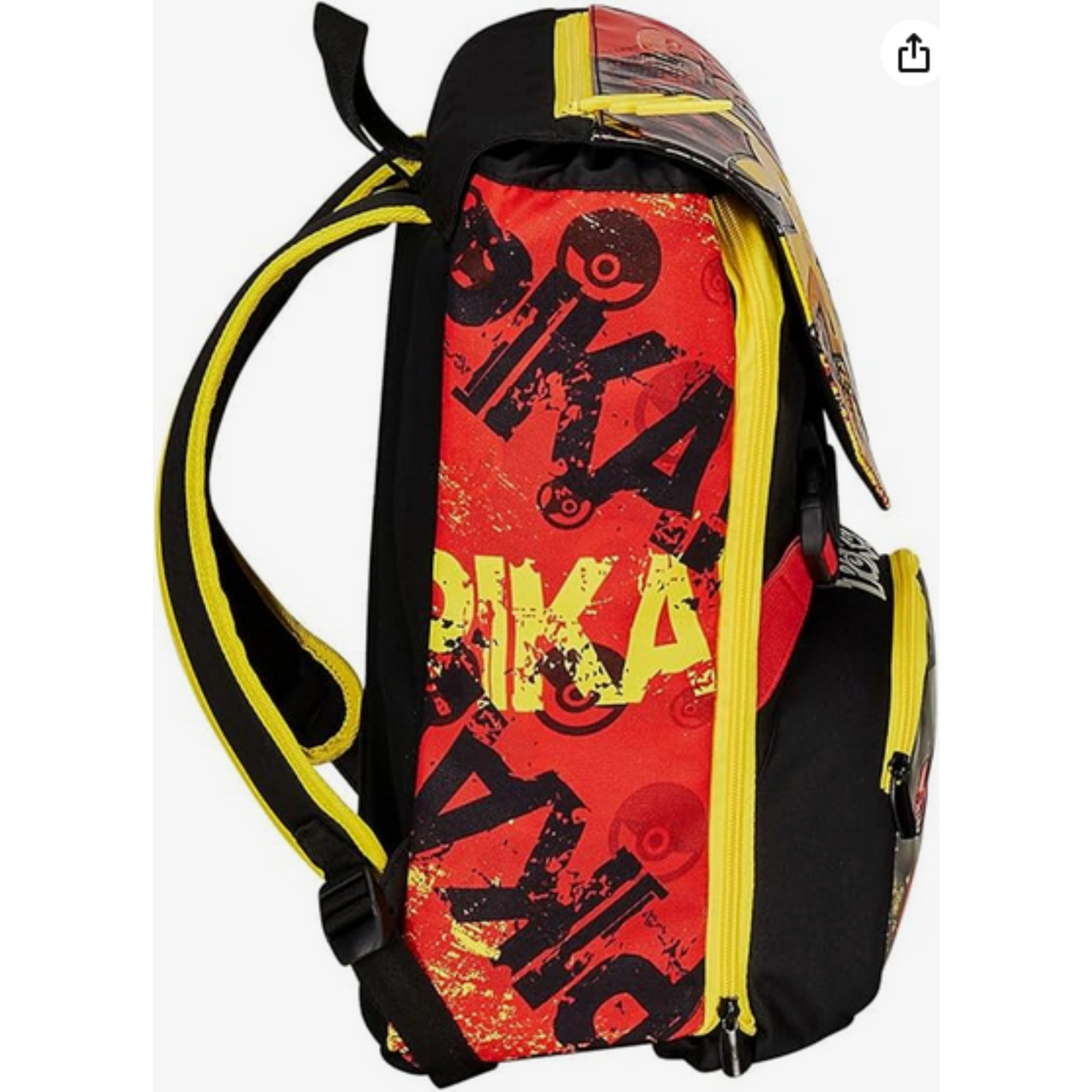 Seven Zaino Scuola Estensibile POKEMON - PIKACHU, Giallo Rosso - Zaino Doppio Scomparto Sdoppiabile Tramite Zip e Con Tasca Porta Borraccia