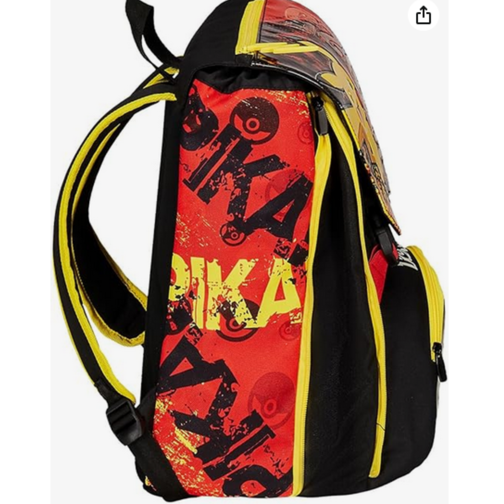 Seven Zaino Scuola Estensibile POKEMON - PIKACHU, Giallo Rosso - Zaino Doppio Scomparto Sdoppiabile Tramite Zip e Con Tasca Porta Borraccia