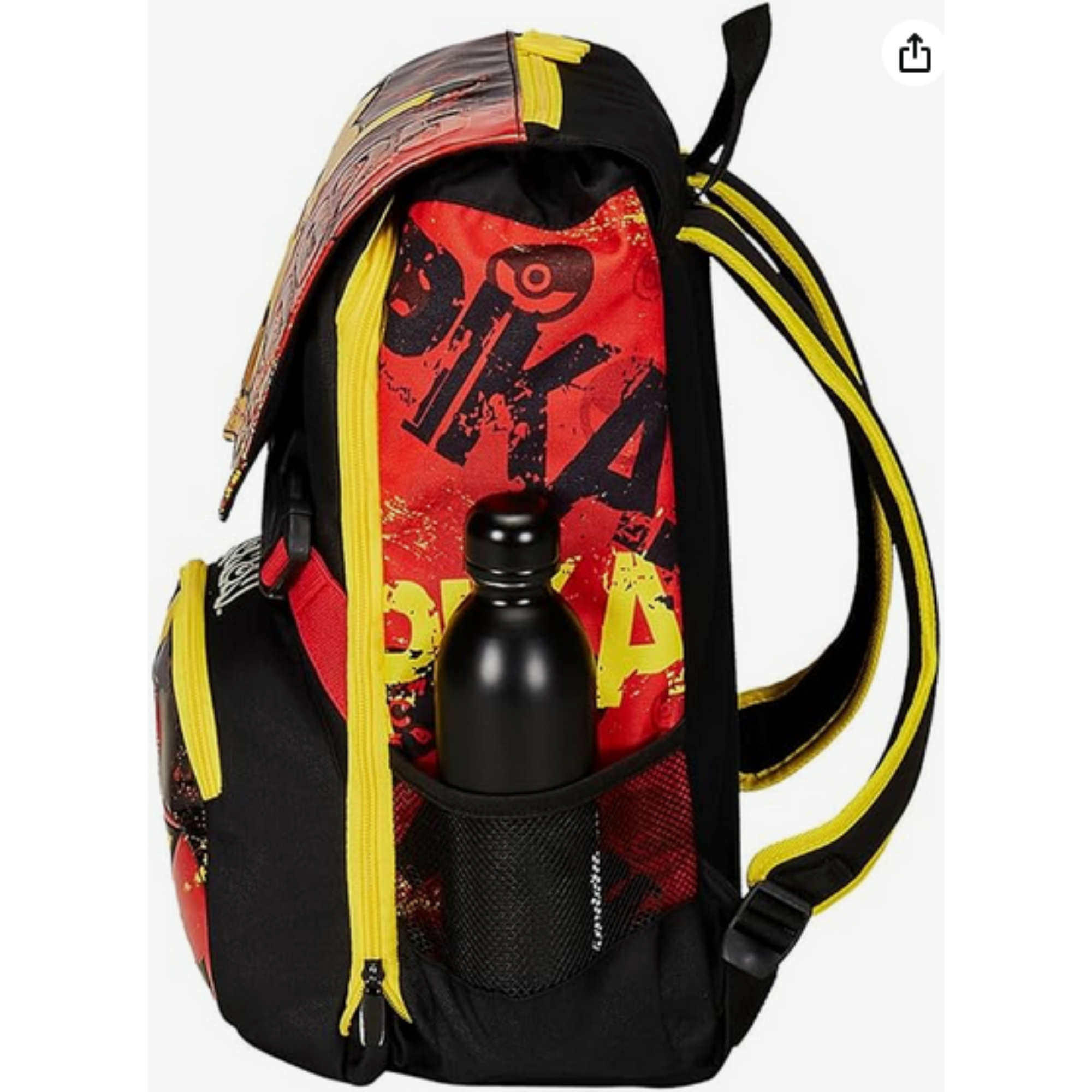 Seven Zaino Scuola Estensibile POKEMON - PIKACHU, Giallo Rosso - Zaino Doppio Scomparto Sdoppiabile Tramite Zip e Con Tasca Porta Borraccia