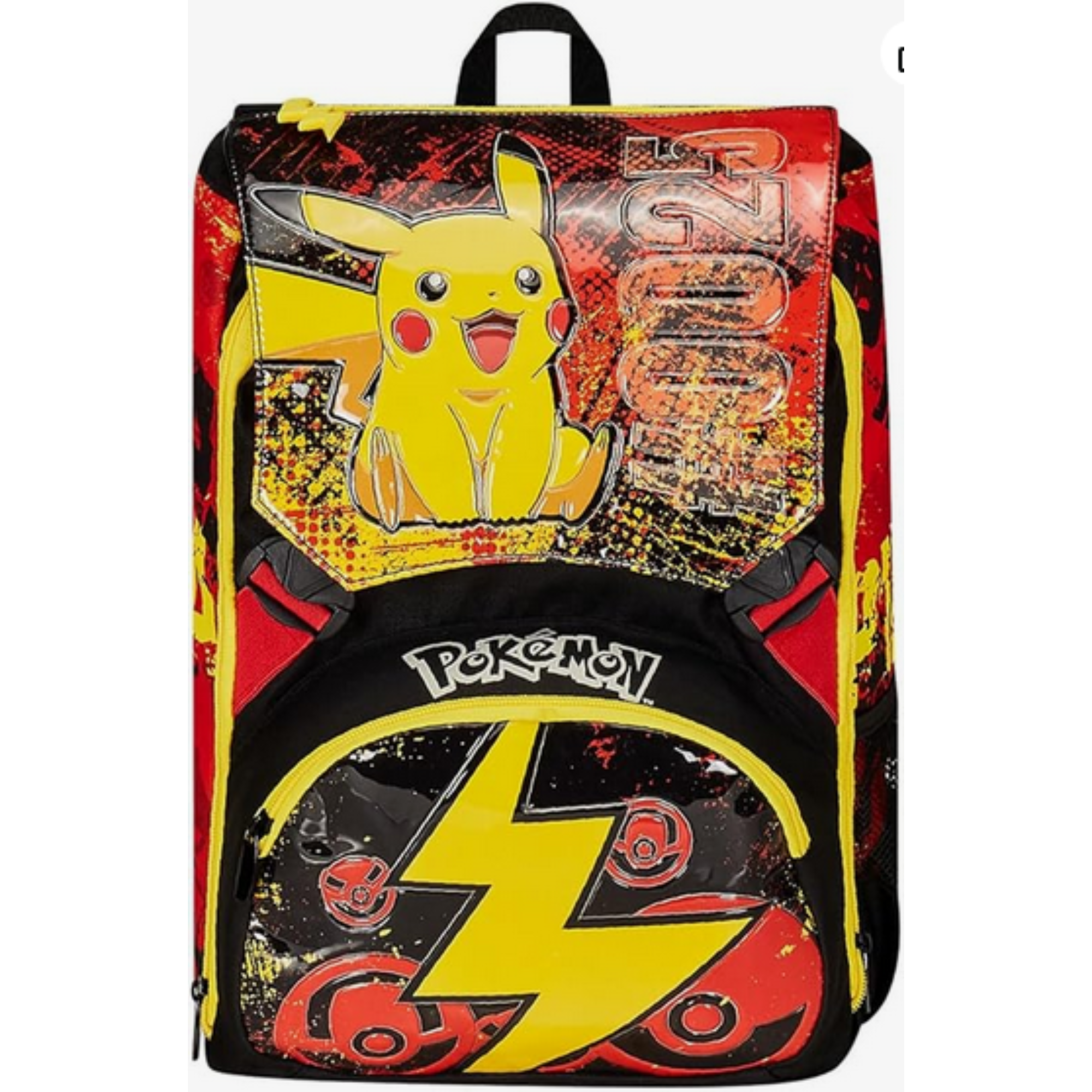 Seven Zaino Scuola Estensibile POKEMON - PIKACHU, Giallo Rosso - Zaino Doppio Scomparto Sdoppiabile Tramite Zip e Con Tasca Porta Borraccia