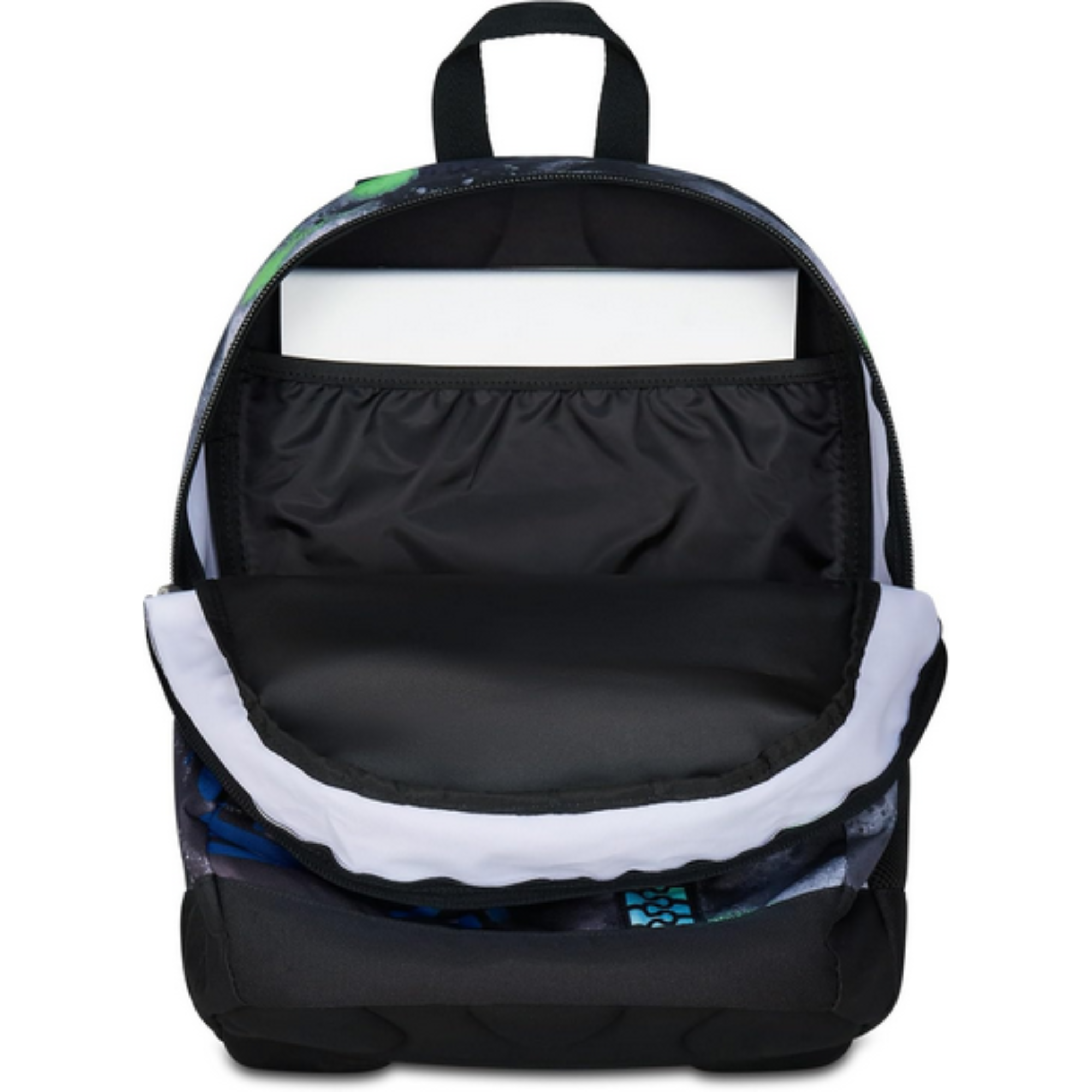 Seven Zaino Scuola Dual, Nero Verde, Doppio Scomparto Sprint Paint Boy