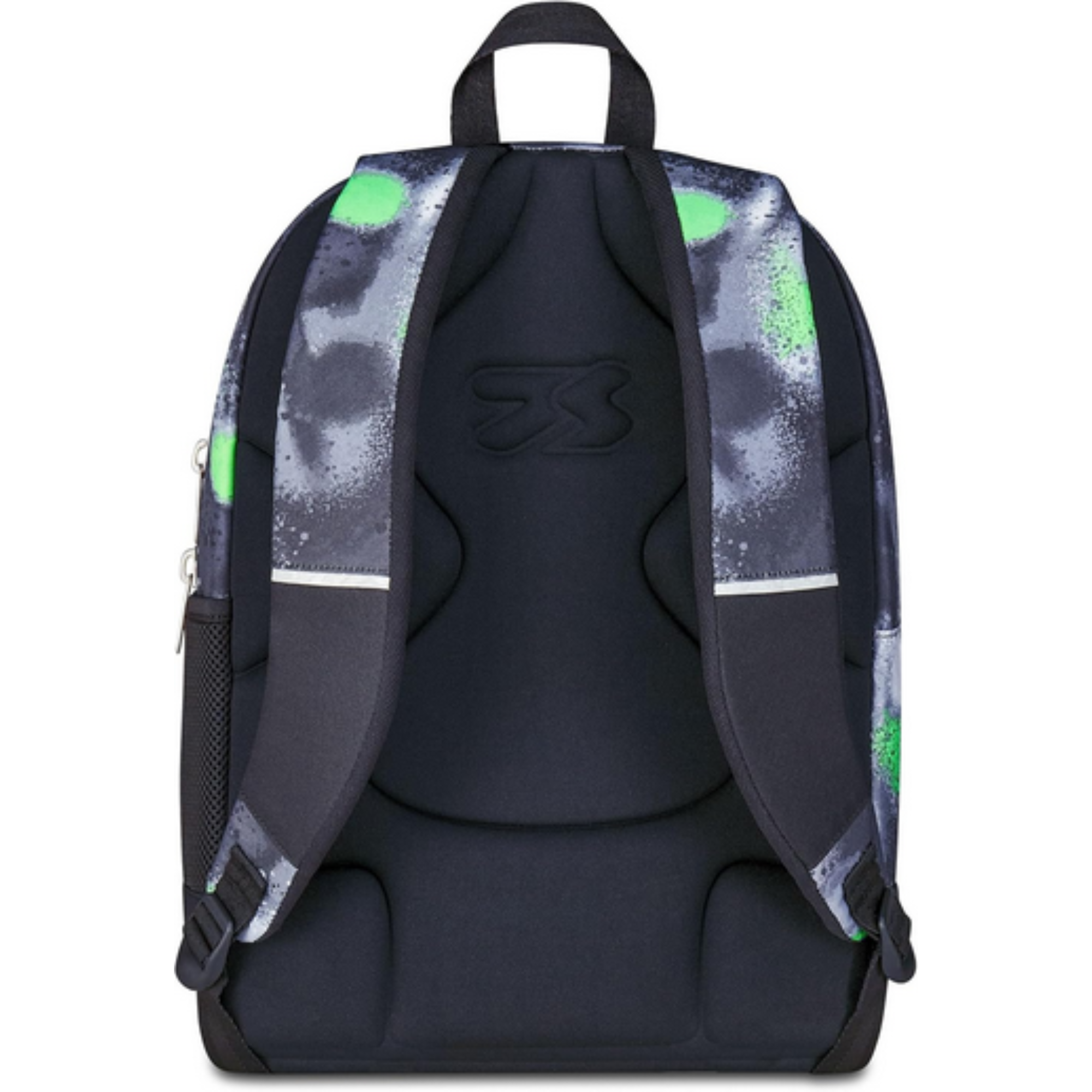 Seven Zaino Scuola Dual, Nero Verde, Doppio Scomparto Sprint Paint Boy