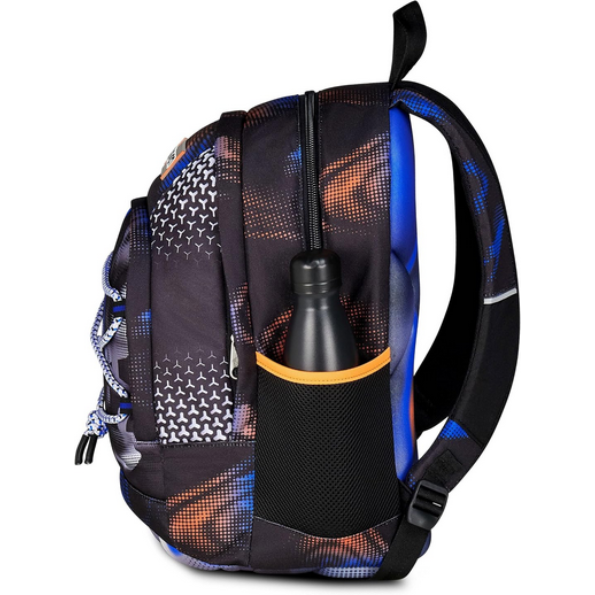 Seven Zaino Scuola Dual, Nero Blu, Doppio Scomparto Optical Shade boy