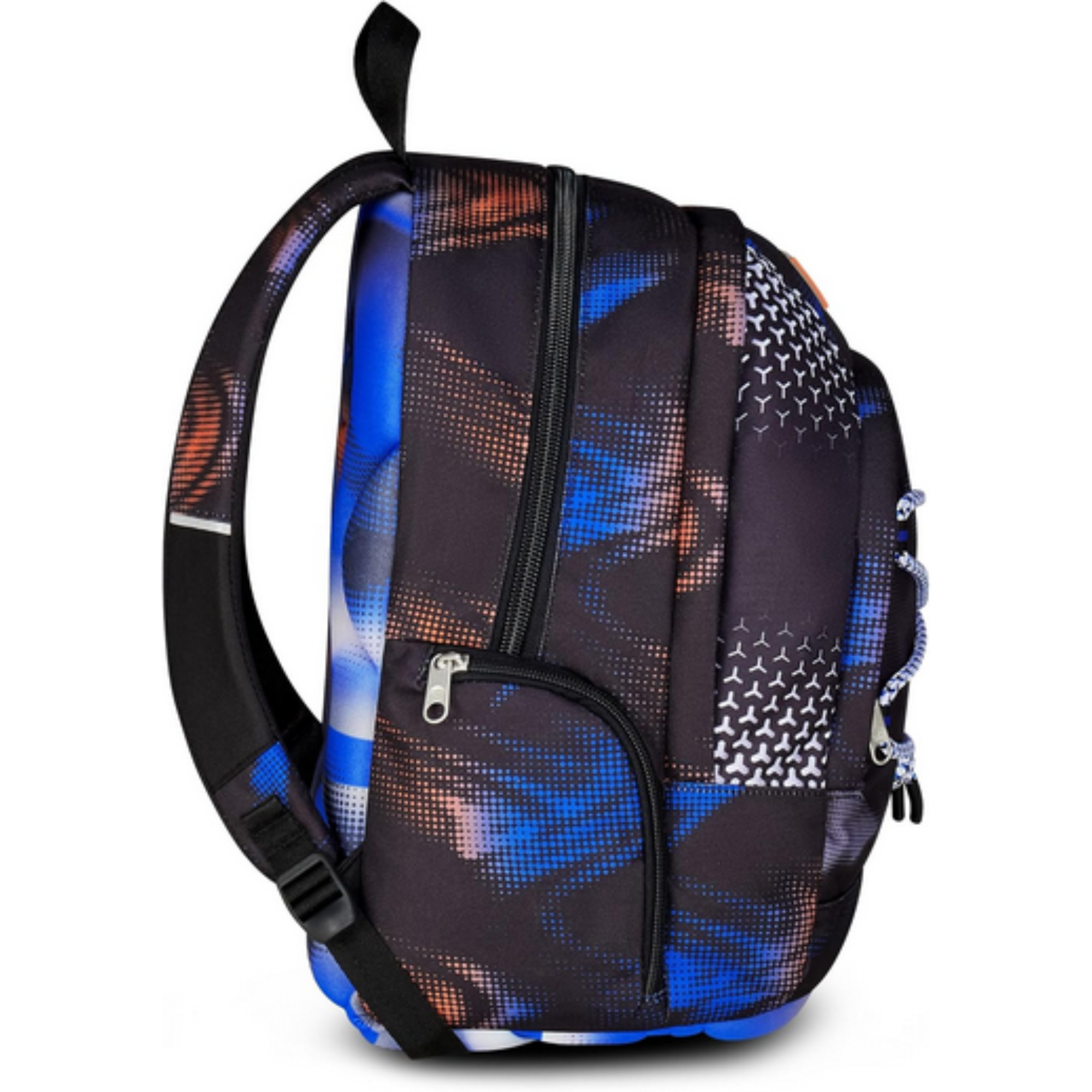 Seven Zaino Scuola Dual, Nero Blu, Doppio Scomparto Optical Shade boy