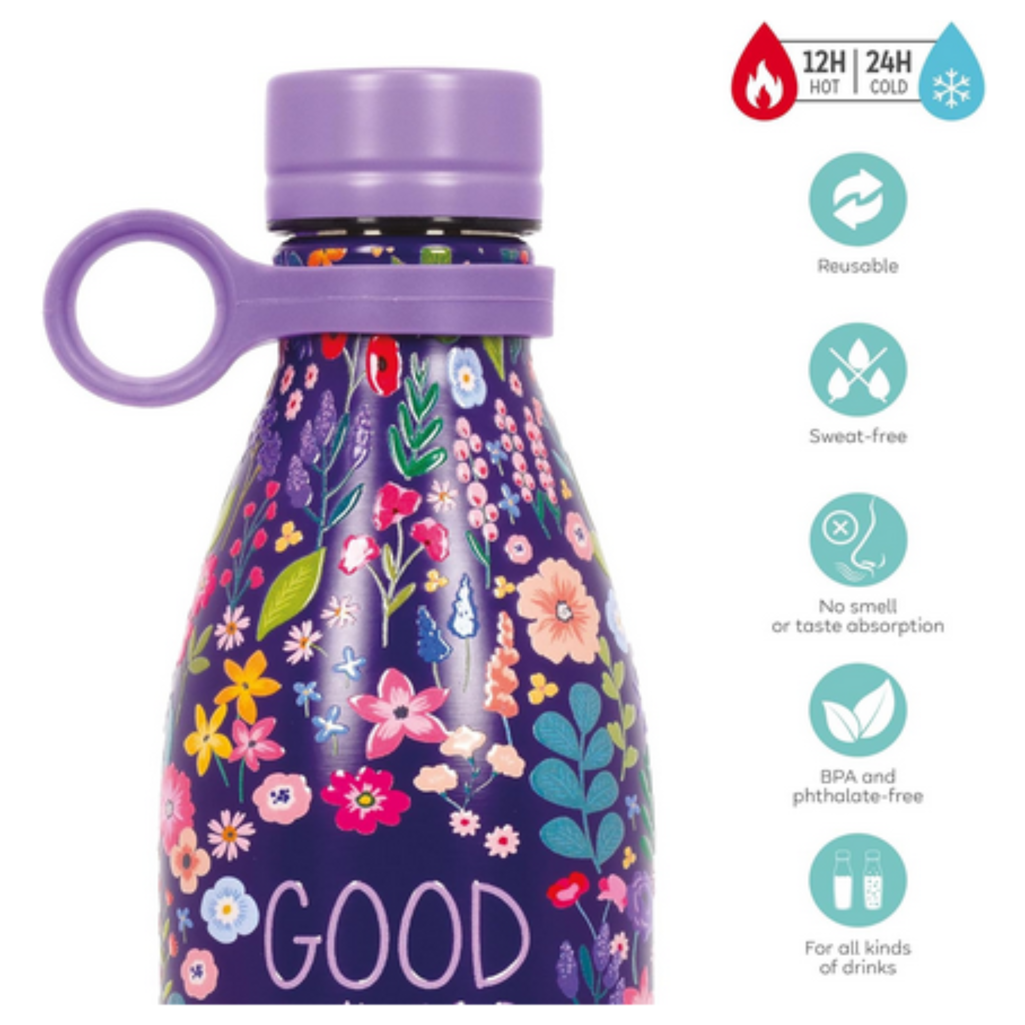 Borraccia Termica Legami Hot&Cold Flowers 800ml - 12h Caldo 24h Freddo