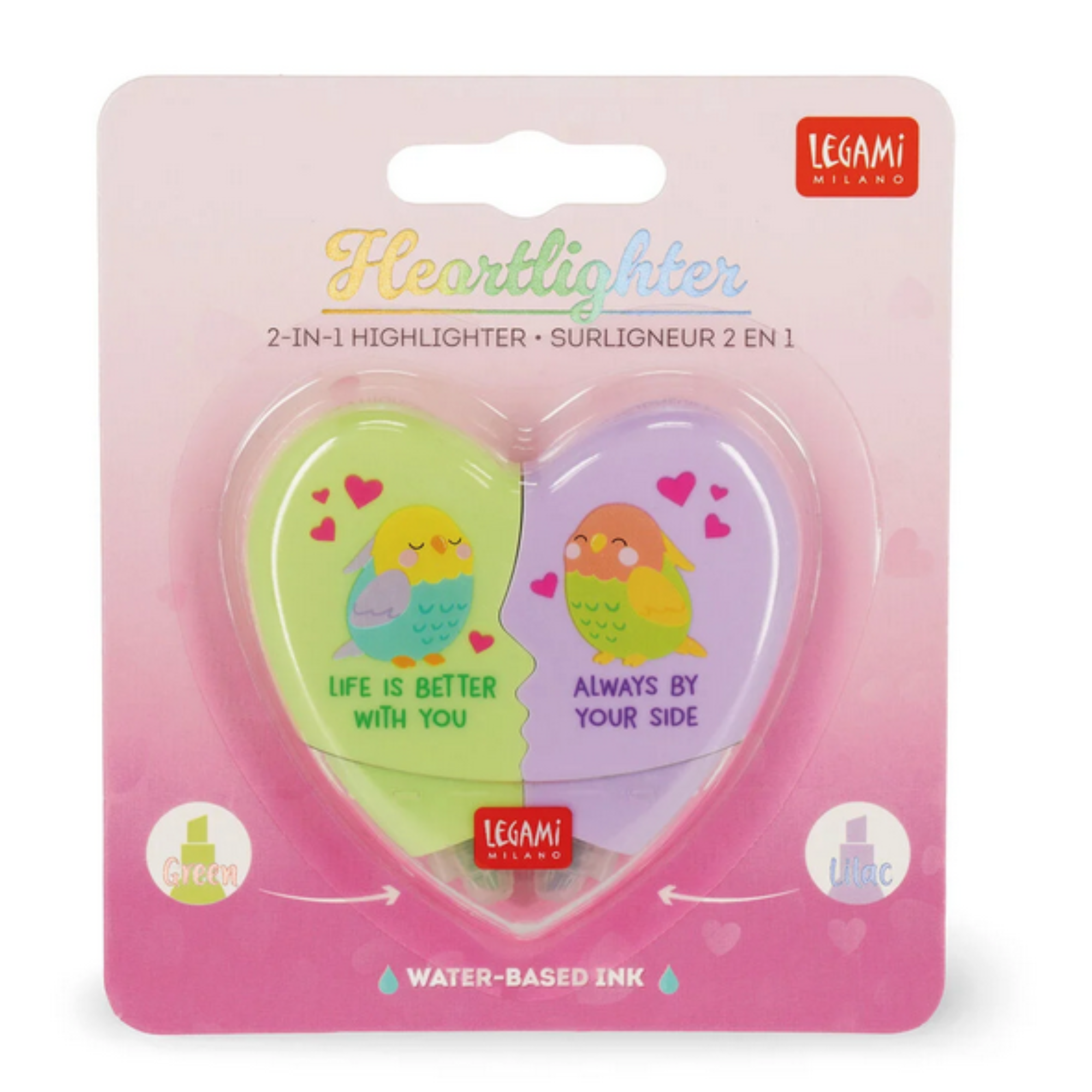 Evidenziatore 2 in 1 Heartlighter Legami - San Valentino - Doppio Colore Cuore